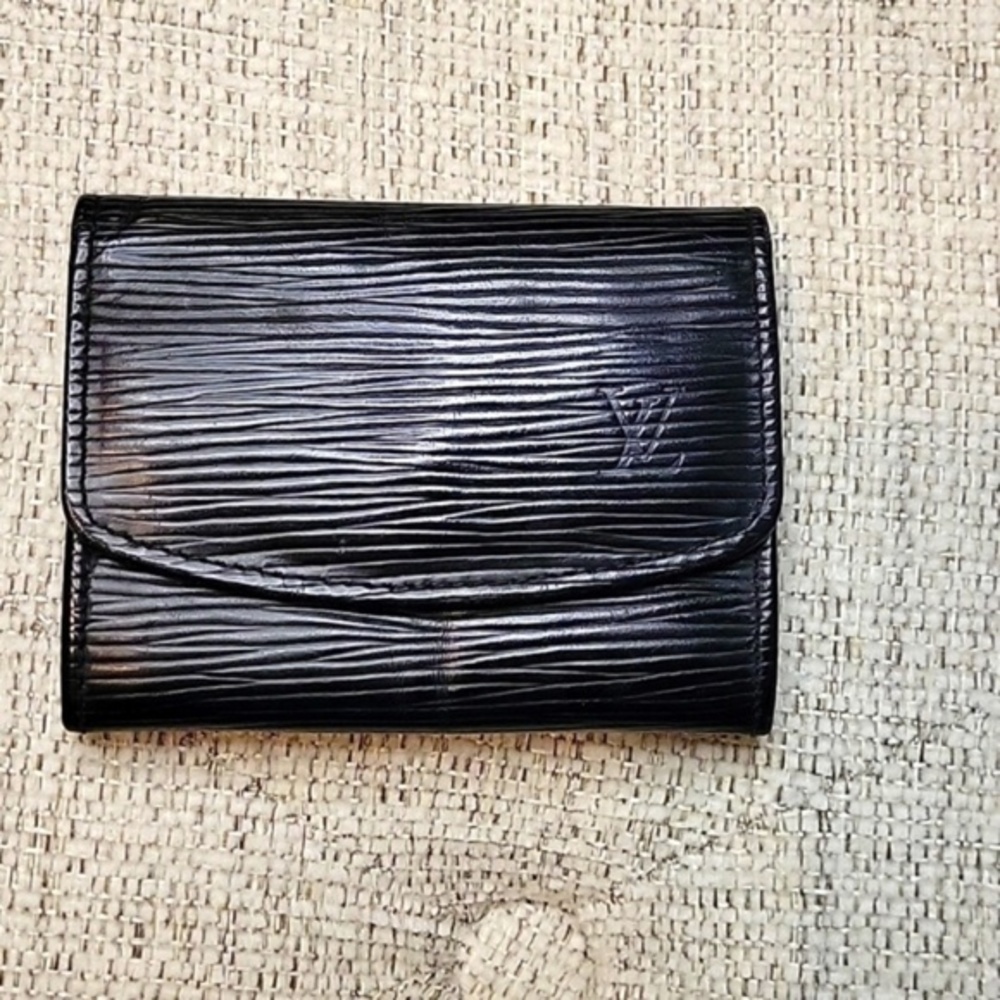 Black Textured Envelope Wallet | Snap Closure - Picture 3 of 6